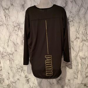 Puma spell out Logo back long Sleeve Top Black